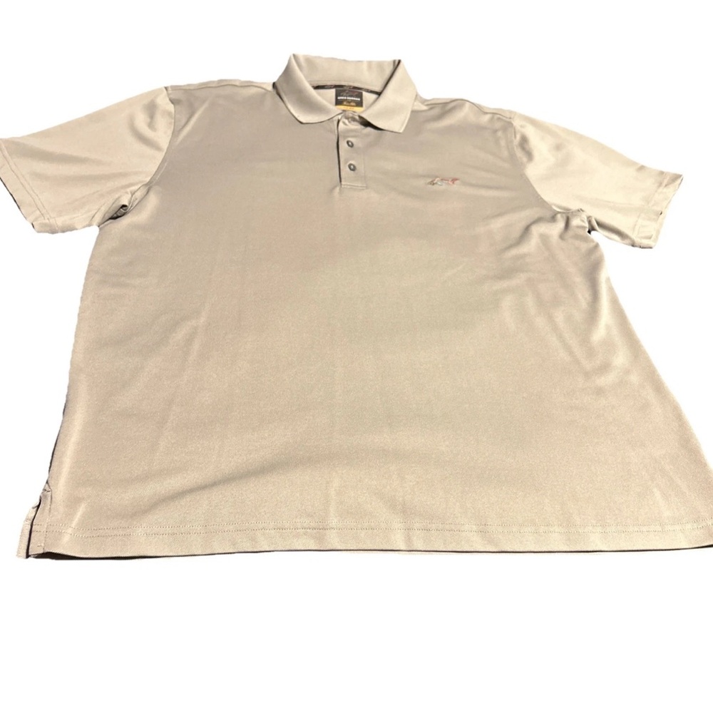 Greg Norman for Tasso Elba Golf Polo Mens Five Iron Play Dry Beige Shirt Large